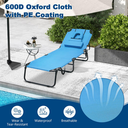 Goplus Beach Chaise Lounge Chair
