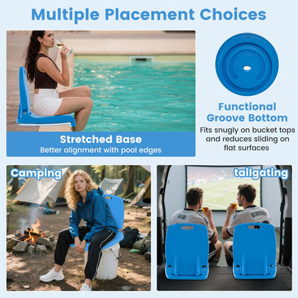 Goplus Poolside Chair for Edge of Pool with Back Support & 2 Handles