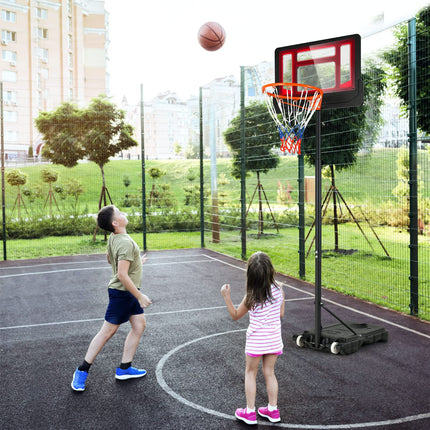 Goplus Portable Basketball Hoop, Basketball Goal with 4.3 FT-8.2 FT Adjustable Height