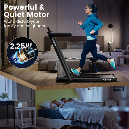 2.5HP Superfit Folding Treadmill with Touch Panel Control - Goplus