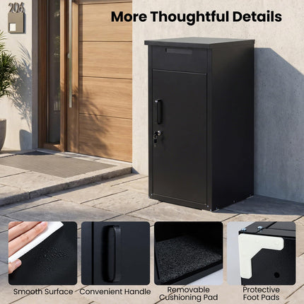 Goplus 18" x 17.5" x 34" Galvanized Steel Package Delivery Boexes for Outside