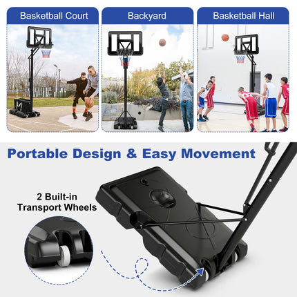 8 to 10ft 5-Level Height Adjustable Basketball Goal Hoop Stand - Goplus