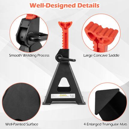 Goplus Jack Stands 12 Ton, 2/4 Pack 26,400 LBS Jack Stand with 19"-29.5" Adjustable Lifting Height