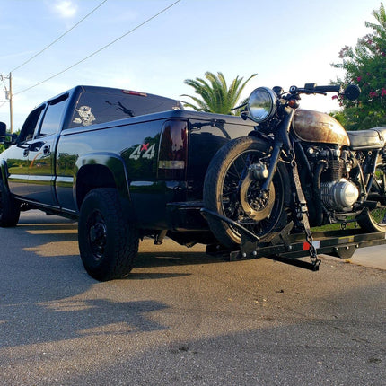 600 LBS Motorcycle Carrier Dirt Bike Rack Hitch Mount Hauler Heavy Duty with Loading Ramp - GoplusUS