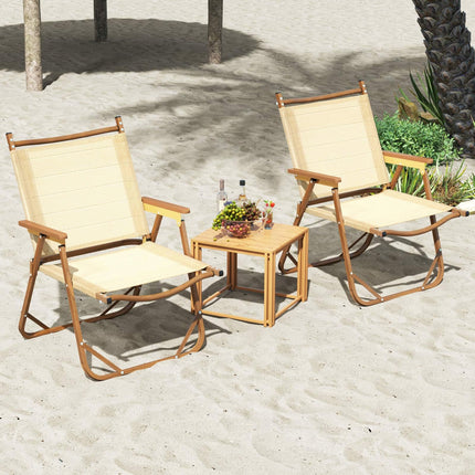 Goplus Lightweight Beach Chairs with Aluminum Frame | Support 400 LBS