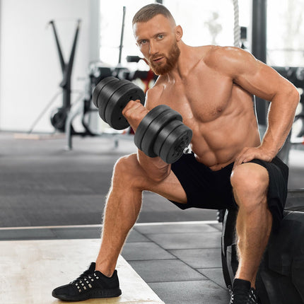 Goplus Adjustable Dumbbells, 3 in 1 Convertible 66 LBS Free Weights with Connectors