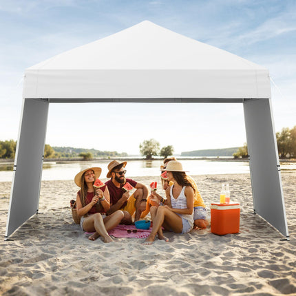 Goplus 9.2x14.76 FT Pop up Canopy with 2 Sidewalls Easy Up Outdoor UPF50+ Patio Canopy