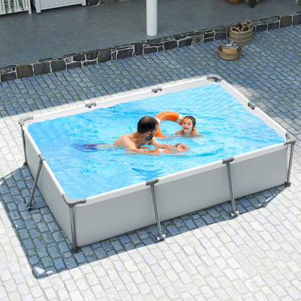 Goplus 10' x 6.8' Rectangle Above Ground Swimming Pool (978 Gal Grey)