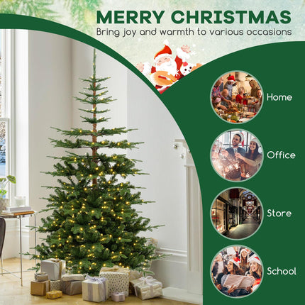 Goplus 7 FT Pre-Lit Artificial Christmas Tree with 1303 PE & PVC Branch Tips