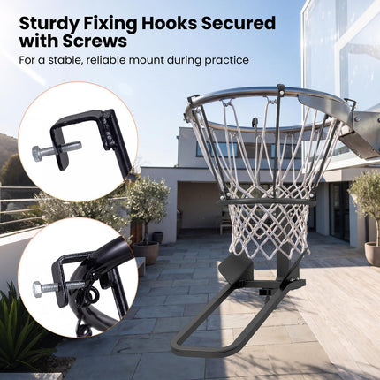 Goplus Basketball Return Attachment Heavy-Duty 180 Degree Rotatable Basketball Rebounder