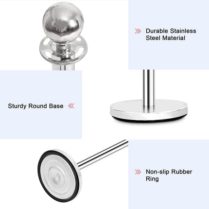 Goplus 6Pcs Stanchion Set, Round Top Polished Stainless Stanchions Posts Queue Pole - GoplusUS