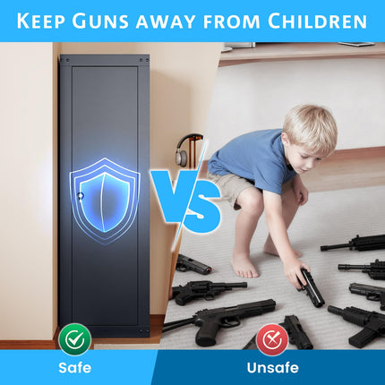 Goplus 8 Rifle Gun Safe, Fireproof Large Gun Cabinet with Storage Shelf