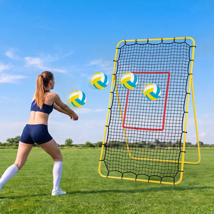 Goplus 7x4 FT Volleyball Rebounder Net with 4 Adjustable Angles