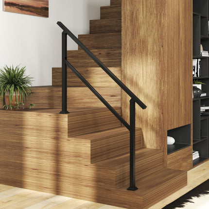 Goplus Handrail for Outdoor Steps Metal Hand Rail Fits 0-4 Steps