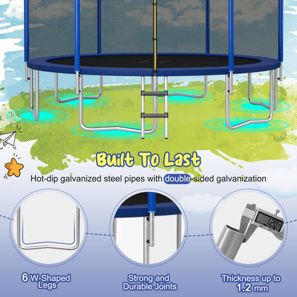 Goplus Outdoor Trampoline, 12FT/ 14FT/ 15FT/ 16FT ASTM Approved Trampoline