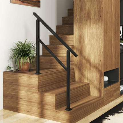 Goplus 330 LBS Staircase Safety Railing Fits 0-3 Steps for Deck Porch Entryway