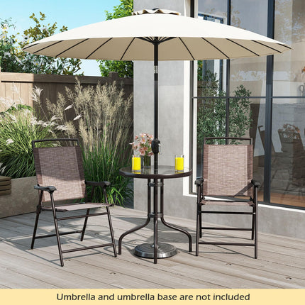 Goplus 3 Pieces Bistro Set with Tempered Glass Table