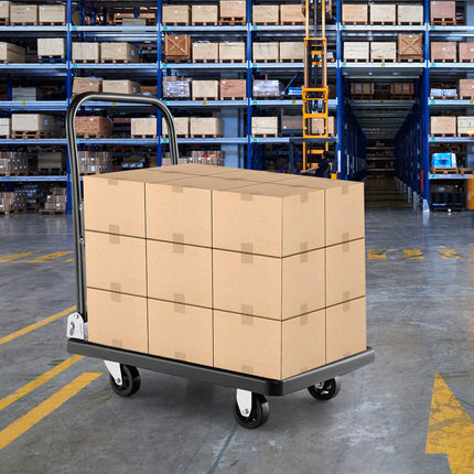 Goplus Folding Push Cart Dolly, Moving Platform Hand Truck, 440 LBS Max Load (28" x 19")