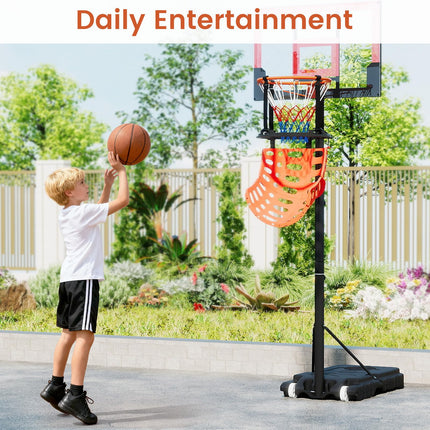 Goplus Basketball Return Attachment 360° Rotatable Basketball Hoop Rebounder