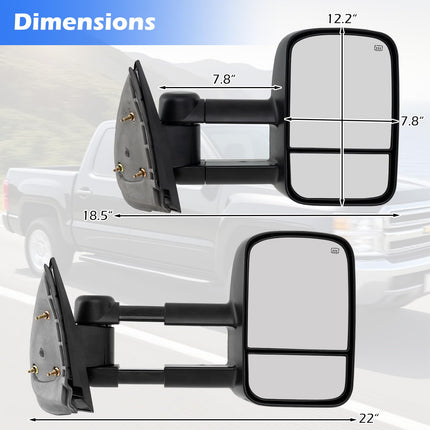 Goplus Towing Mirror Pair | Tow Mirrors for 2003-2006 Chevry Silverado GMC Sierra