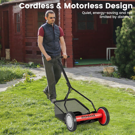 Goplus 14 Inch 5-Blade Walk-Behind Cordless Grass Cutter