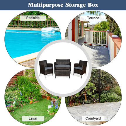 Goplus 4-Piece Rattan Patio Set