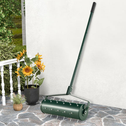 Goplus Rolling Lawn Aerator, Filled with Sand or Stone