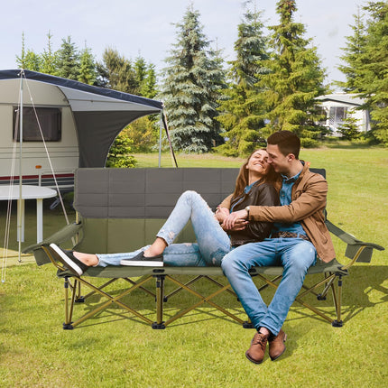 Goplus 3 Person Camping Chair for Adults, Outdoor Folding Oversized Camping Couch Chair (3-Person Seat)