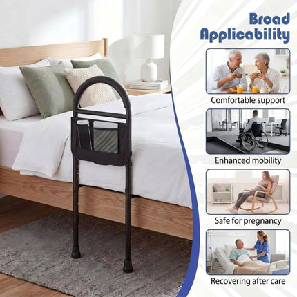 Goplus Bed Rails for Elderly Adults Safety | Adjustable Height Bed Assist Railings with Support Legs