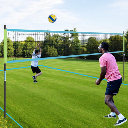Goplus Portable Outdoor Volleyball Net Set w/Height Adjustable Poles