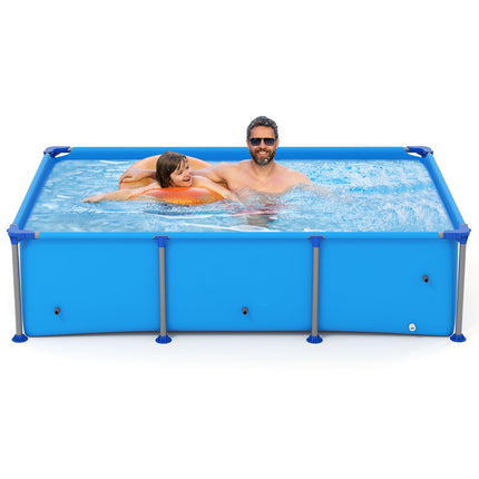 Goplus 8.5' x 6' Rectangle Metal Frame Pool Set w/PVC Fabric ( 690 Gal )