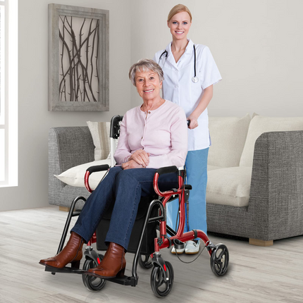 Goplus 2 in 1 Rollator Walker for Seniors, Medical Walker with Seat - GoplusUS