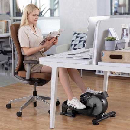 Goplus Under Desk Elliptical Pedal Exerciser w/Forward & Reverse Direction