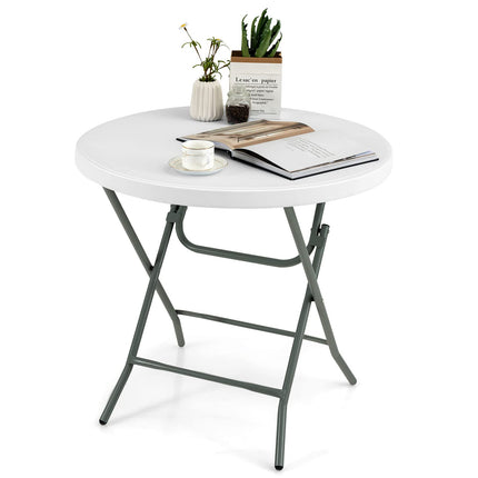 Goplus 32'' Round Folding Table, Foldable Plastic Card Table - GoplusUS