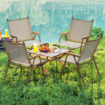 Goplus Lightweight Beach Chairs with Aluminum Frame | Support 400 LBS
