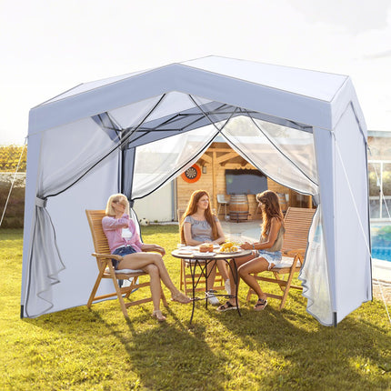 Goplus 10 x 10 FT Outdoor Pop up Canopy Tent with Sidewalls & Netting Removable