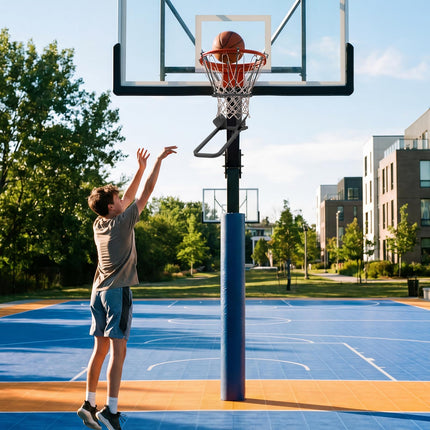 Goplus Basketball Return Attachment Heavy-Duty 180 Degree Rotatable Basketball Rebounder