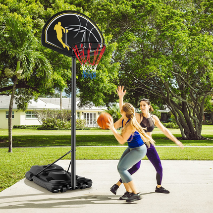 Goplus Portable Basketball Hoop Outdoor Indoor, 4.25-10FT 12-Level Adjustable Basketball Goal - GoplusUS
