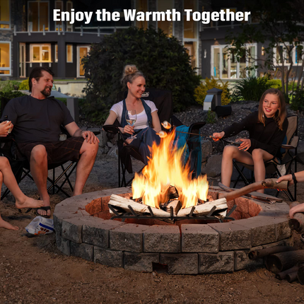 Goplus 31 Inch Fireplace Log Grate, Heavy Duty Steel Fireplace Log Holder with 3/4 Wide Solid Bars for Outdoor Kindling Tools Pit - GoplusUS