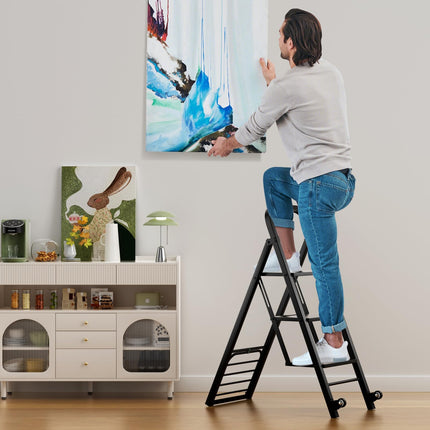 Goplus 2 in 1 Convertible Hand Truck Dolly and Step Ladder
