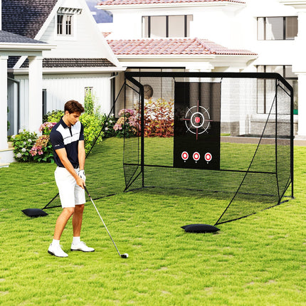 Goplus Golf Cage Practice Hitting Net 10'x7.4' Golfer Training Net