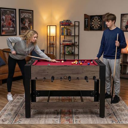 Goplus 49" Combo Game Table with Foosball Pool Billiards & Table Tennis for Adults