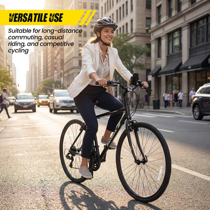 Goplus Hybrid Bike 18-Speed 700C Urban Commuter Bicycle with Shimano Drivetrain