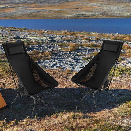 Goplus Portable High Back Camping Chairs | Lightweight Compact Collapsible Lawn Chairs
