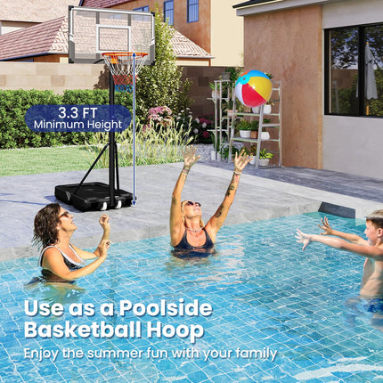 Goplus Portable 3.3- 10FT Adjustable Basketball Goal System w/Shatterproof PC Backboard