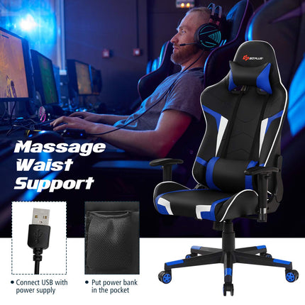 Goplus Gaming Desk & Chair Combo Set, Racing Style X Shaped E-Sport Gamer Desk & PVC Computer Chair - GoplusUS
