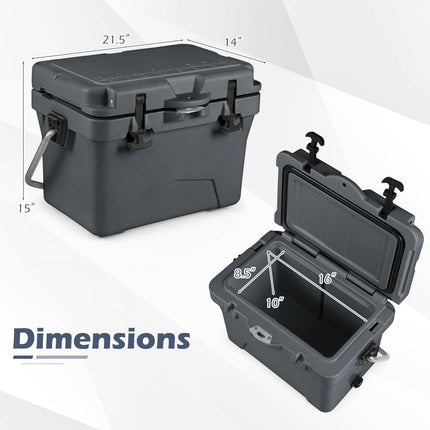 Goplus 20QT Insulated Ice Chest w/Portable Handles & Cup Holders for Drink
