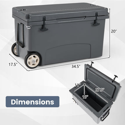 Goplus 75QT Cooler with Wheels | Outdoor Portable Ice Chest for Camping Beach