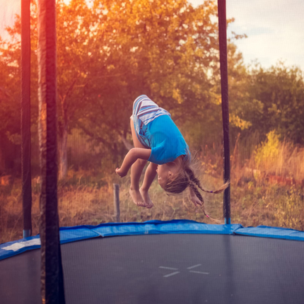 Goplus Trampoline 8FT 10FT 12FT 14FT 15FT 16FT, ASTM Approved Outdoor Recreational Trampolines W/Enclosure Net - GoplusUS