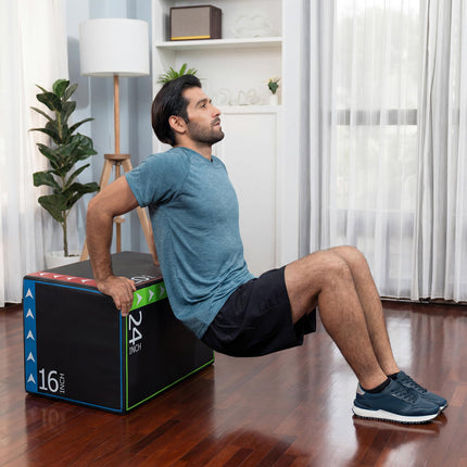 Goplus 3-in-1 Plyometric Jump Box with 3 Heights (16"x20"x24")